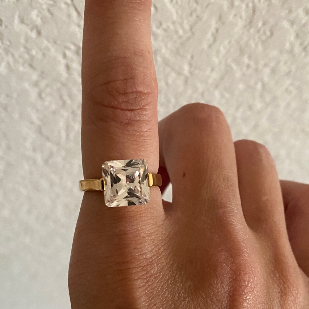 Size 7 CZ Gold Ring Vintage